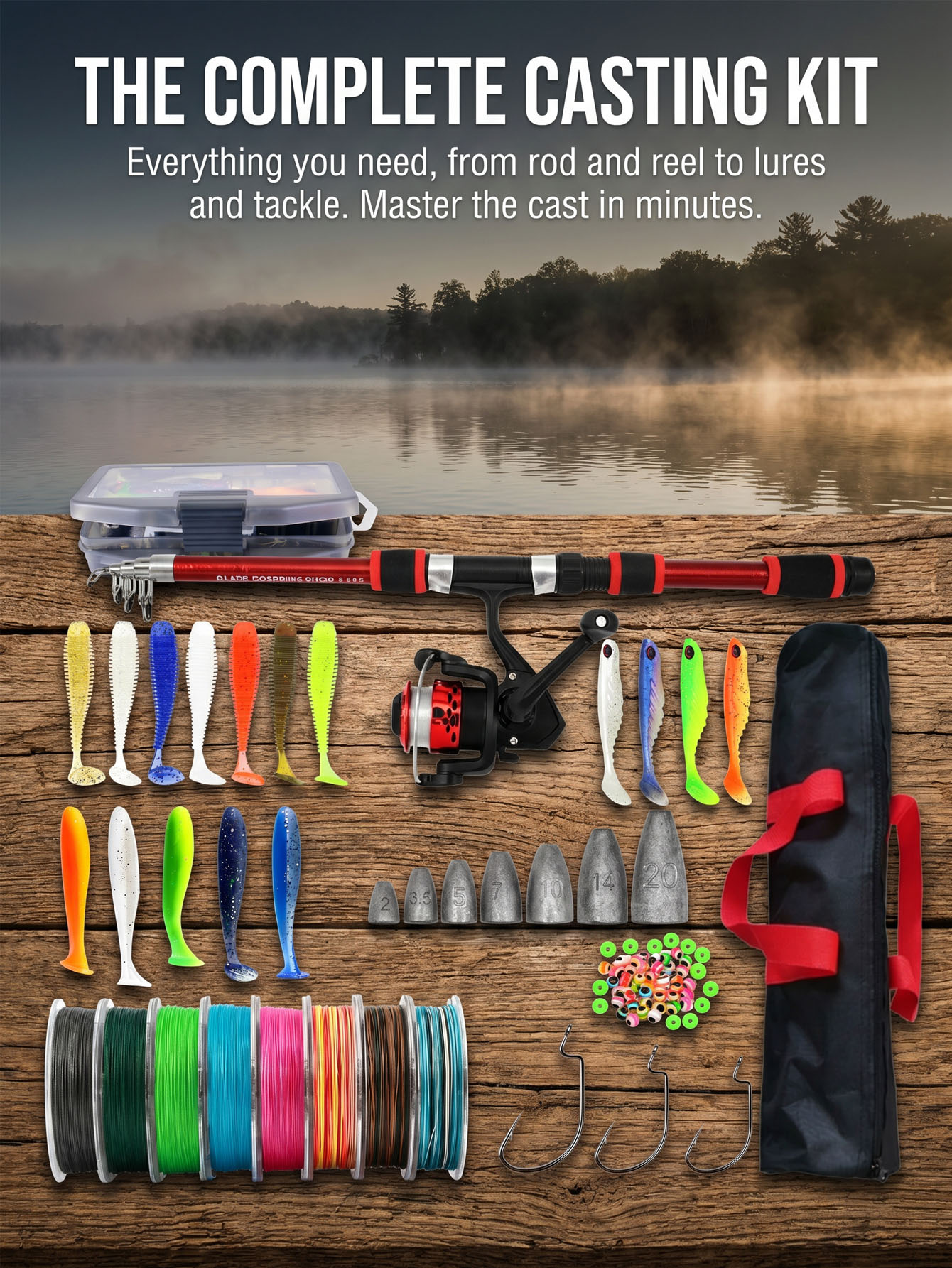 Fishing Rod Reel Combos Collap - Spincast Reel avis et prix