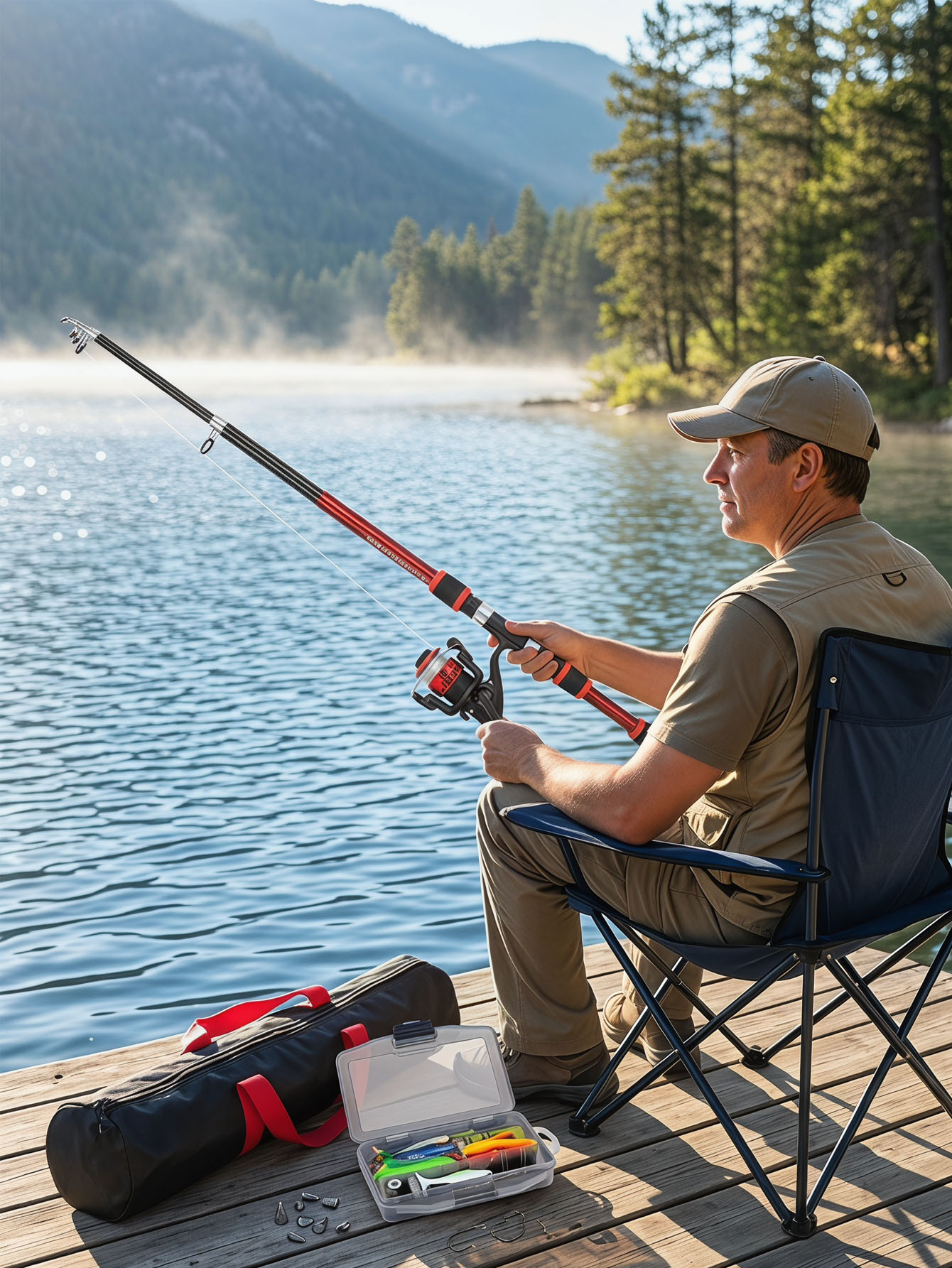 Fishing Rod Reel Combos Collap - Spincast Reel avis et prix