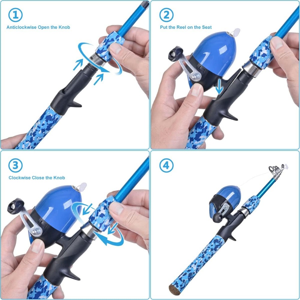 Kids Fishing Pole Set with Ful - Spincast Reel avis et prix